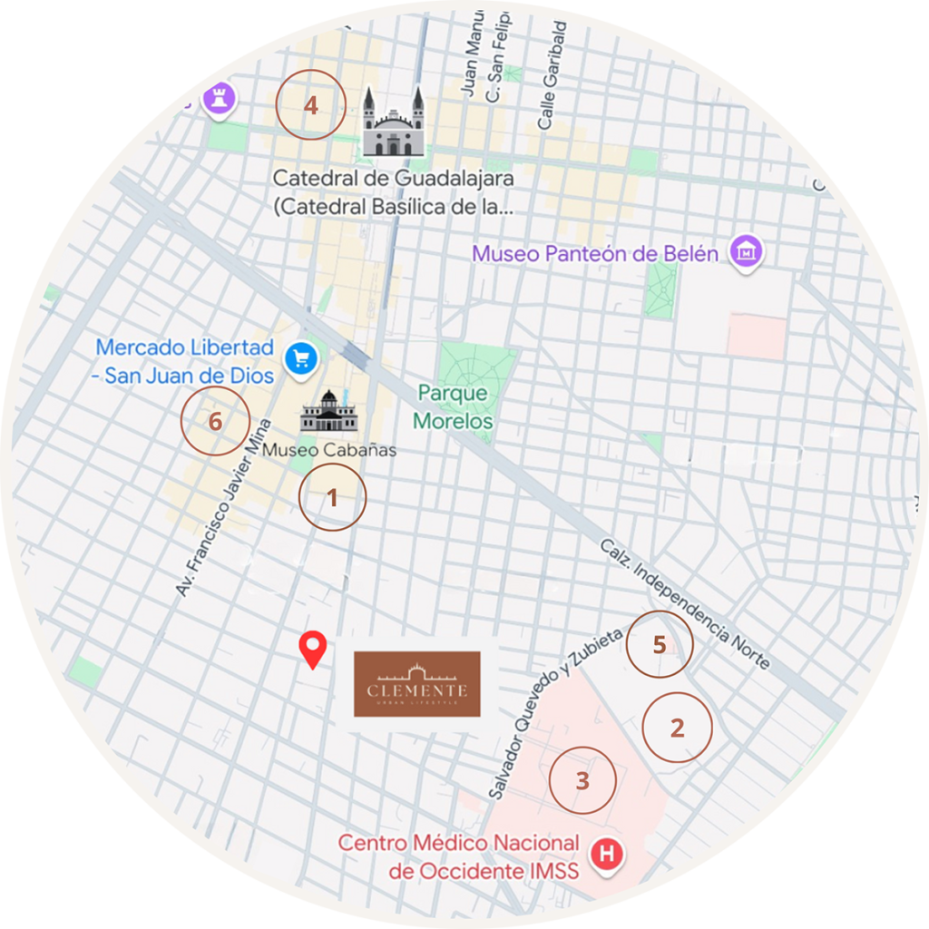 mapa ubicación clemente urban lifestyle