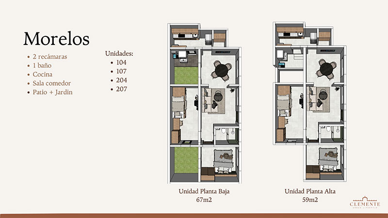 departamentos clemente urban lifestyle - unidad morelos